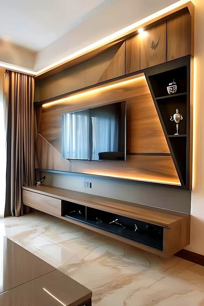 TV Unit with Cove Lighting by Focal Spaces